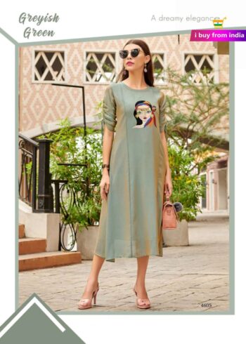 Kurtis Online-Grey Green