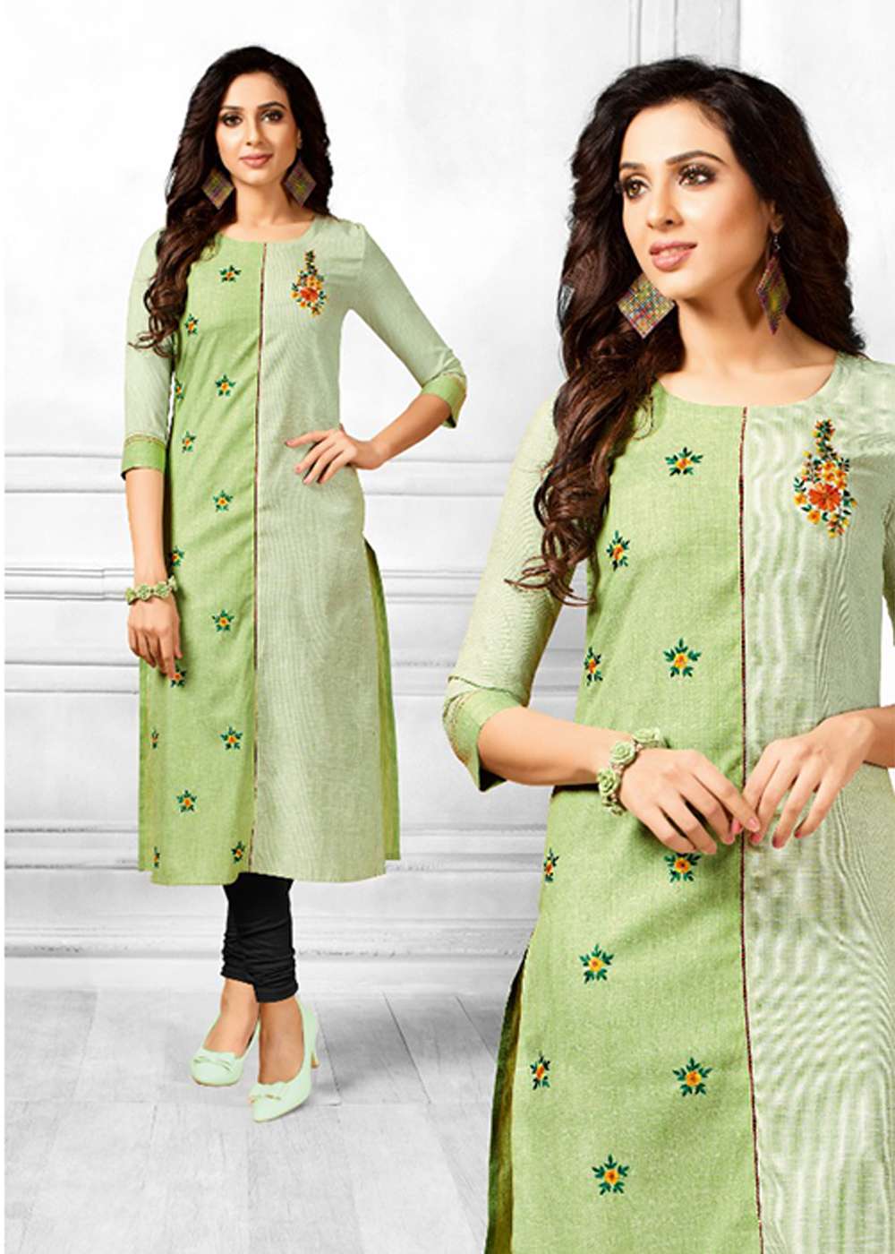 light green kurtis