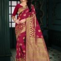 Banarasi Nylon Silk Saree Red DRST43003