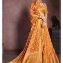 Banarasi Nylon Silk Saree Mango Orange SANVK32006