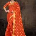 Banarasi Silk Saree Orange SHM-2-361B
