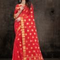Banarasi Silk Saree Bean Red SHM-3-361A