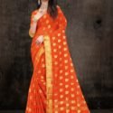 Banarasi Silk Saree Orange SHM-3-361F