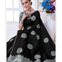 Banarasi Nylon Silk Saree Black SOUND251012