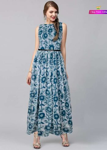 Designer-Gown-Bluish Green