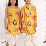 Siblings Matching Dress Online Family Dress Set Yellow MHJ-SBMD-1075