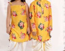 Siblings Matching Dress Online Family Dress Set Yellow MHJ-SBMD-1075