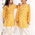 Siblings Matching Dress Online Family Dress Set Yellow MHJ-SBMD-1077
