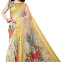 Floral Saree Online Cream SUMMFFLR49