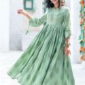 Readymade Anarkali Dress Online Green GEFGOW504