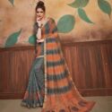 Designer Saree Grey Green Orange DESD2-190