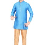 Kurta Pyjama Sets for Kids and Boys Deep Sky Blue KDPR-KURPJ-S107B