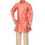 Kurta Pyjama Sets for Kids and Boys Bean Red KDPR-KURPJ-S110B