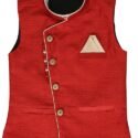 Waist Coat for Kids and Boys Bean Red KDPR-WCKD-S111B