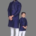 Father and Son Matching Dress Online Navy Blue ABIFSMD105