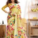 Linen Cotton saree Yellow FASSH-LS50152