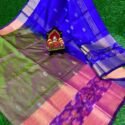Uppada Pattu sarees online Olive Green Royal Blue HYBUP63