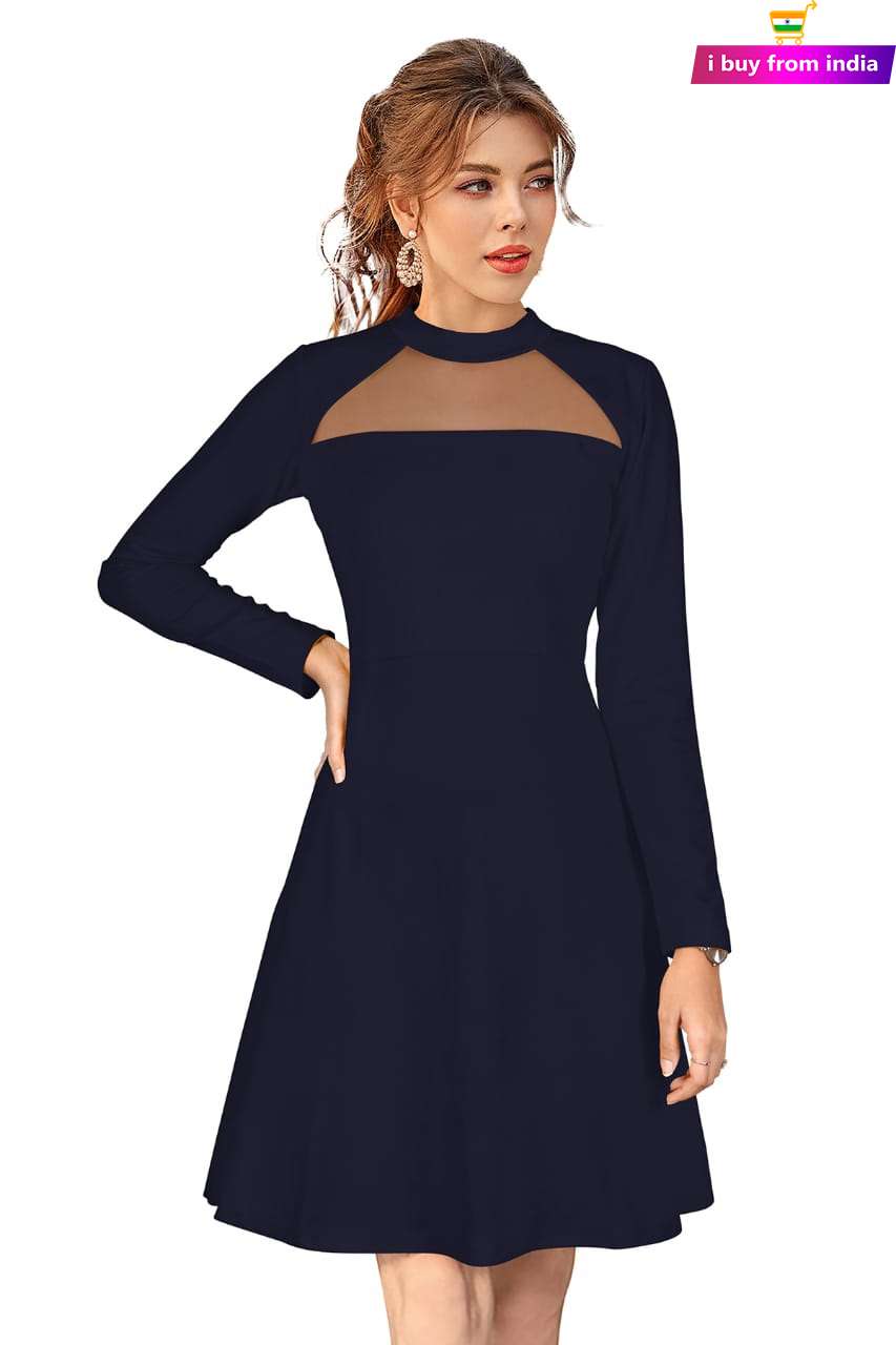Western Short Gown Navy Blue WEDVC134 