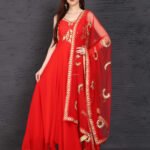 Designer Anarkali Dress Plus Size Dresses Online Red RAHIFB-AD990016