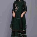Anarkali Dress Plus Size Dresses Online Dark Green RAHIFB-AD990082