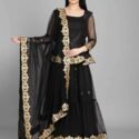 Designer Anarkali Dress Plus Size Dresses Online Black RAHPRET-AK30-9900307