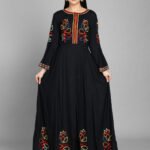 Designer Anarkali Kurti Plus Size Dresses Online Black RAHPRET-AK30-9900309