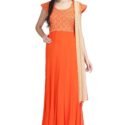 Designer Anarkali Dress Plus Size Dresses Online Orange RAHPRET-AK555-9966000562