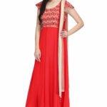 Designer Anarkali Dress Plus Size Dresses Online Red RAHPRET-AK555-9966000563