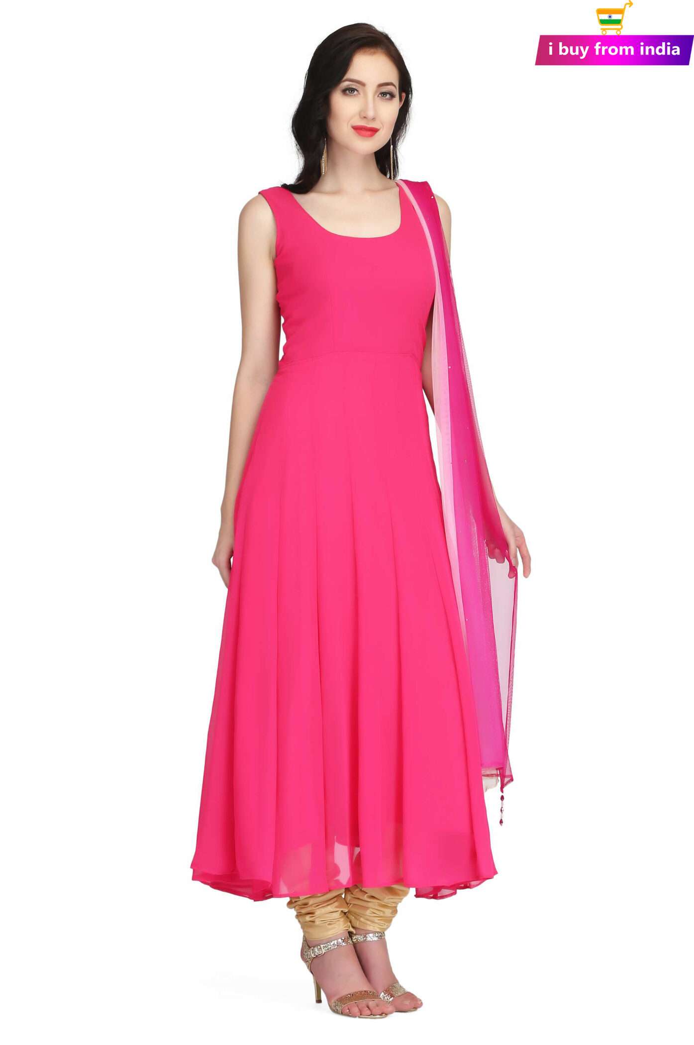 Designer Anarkali Dress Plus Size Dresses Online Fushia  RAHPRET-AK555-9966000564 – iBuyFromIndia
