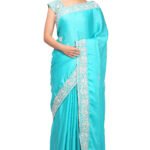 Designer Saree with Readymade Designer Blouse Turquoise Blue RAHPRET-DES-996600001