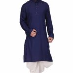 Kurta Dhoti – Plus Size Dresses For Men Navy blue White RAHPRET-KDT-99660001007