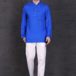 Men Short Kurta Plus Size Dresses For Men Royal Blue RAHPRET-KT033