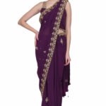 Designer Saree with Readymade Designer Blouse Purple RAHPRET-9966000979