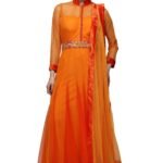 Designer Anarkali Dress – Plus Size Dresses Online Orange RAHPRET-AK666-9966000246