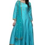 Designer Anarkali Dress – Plus Size Dresses Online Turquoise Blue RAHPRET-AK666-9966000248