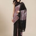 Georgette saree Party Wear Saree Black KLP-GS-253
