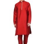 Designer Kurta Pajama Set – Plus Size Dresses For Men Maroon RAHPRET-KTPJM-9966000594