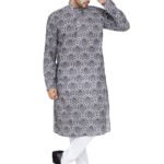 Designer Kurta Pajama Set – Plus Size Dresses For Men – Grey RAHPRET-KTPJM7-9900330