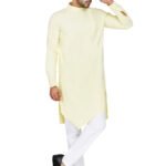 Designer Kurta Pajama Set – Plus Size Dresses For Men – Yellow RAHPRET-KTPJM7-9900332