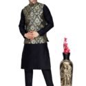 Designer Nehru Jacket Set – Plus Size Dresses For Men Black RAHPRET-KTPJM7-9900337