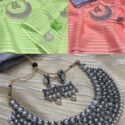 Linen Saree with Free Jewellery Set 12 Colors DPNDLS848