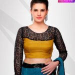 Designer Readymade Blouse Online Plus Size Blouse Mustard Yellow and Black RAHPRET-BLS-9966000747