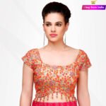 Designer Readymade Blouse Online Plus Size Blouse pink and gold RAHPRET-BLS-9966000759