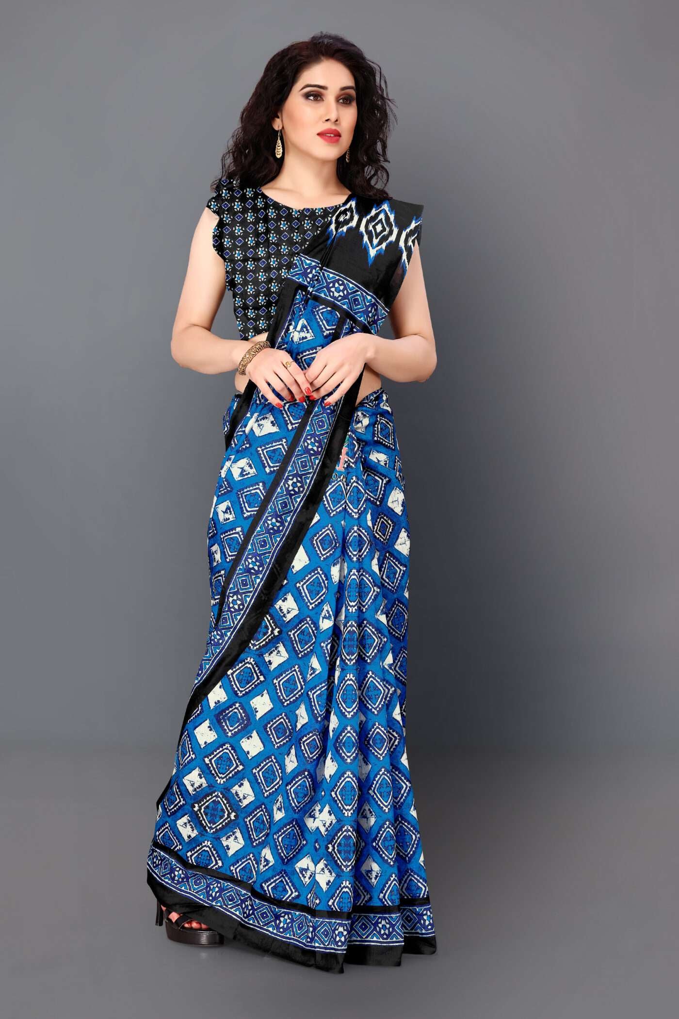 Cotton Saree Online Blue SUMMR-COT-21171 – iBuyFromIndia