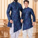 Father and Son Matching Dress Online Blue RKL-FSMD-116931