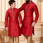 Father and Son Matching Dress Online Plus Size Dress for Men Red RKL-FSMD-116937