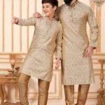 Father and Son Matching Dress Online Plus Size Dress for Men Beige RKL-FSMD-116938