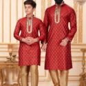 Father and Son Matching Dress Online Plus Size Dress for Men Red RKL-FSMD-116941
