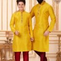 Father and Son Matching Dress Online Plus Size Dress for Men Yellow Maroon RKL-FSMD-116944