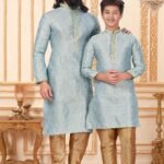 Father and Son Matching Dress Online Plus Size Dress for Men Sky Blue RKL-FSMD-116948